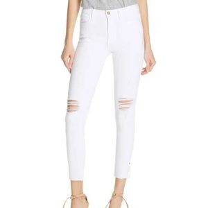 Frame Denim Le High Skinny Crop White